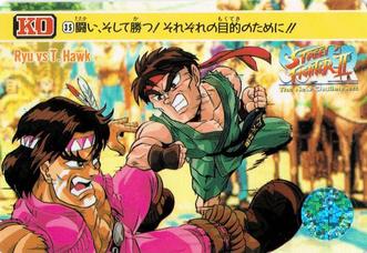1994 Bandai Super Street Fighter II #35 Ryu / T. Hawk Front