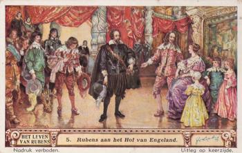1940 Liebig Het Leven Van Rubens (The Life of Rubens)(Dutch Text)(F1417, S1421) #5 Rubens aan het Hot van Engeland Front