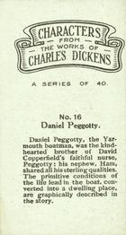 1919 B.A.T. Characters from the Works of Charles Dickens #16 Daniel Peggotty Back