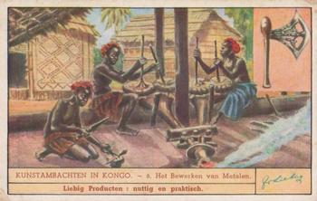 1942 Liebig Kunstambachten In Kongo (Congolese Craftmanship)(Dutch Text)(F1436, S1437) #6 Het Bewerken van Metalen Front