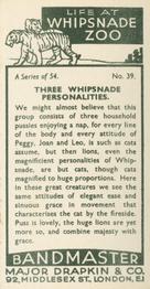 1934 Major Drapkin & Co. Life at Whipsnade Zoo #39 Three Whipsnade Personalities Back