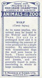 1924 Morris's Animals at the Zoo #15 Wolf Back