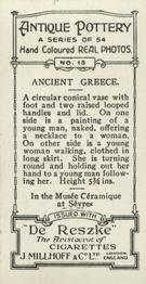 1927 De Reszke Antique Pottery #15 Vase, Ancient Greece Back