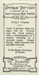 1927 De Reszke Antique Pottery #23 Pot, Italy Back