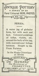 1927 De Reszke Antique Pottery #25 Jug, Persia Back