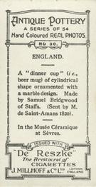 1927 De Reszke Antique Pottery #30 Dinner cup, England Back