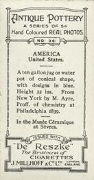 1927 De Reszke Antique Pottery #36 Water pot, America Back