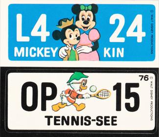 1976 Wonder Bread Crazy License Plates  #NNO Mickey Kin / Tennis-See Front