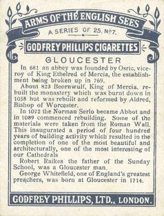 1924 Godfrey Phillips Arms of the English Sees #7 Gloucester Back
