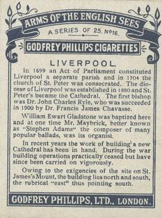 1924 Godfrey Phillips Arms of the English Sees #16 Liverpool Back