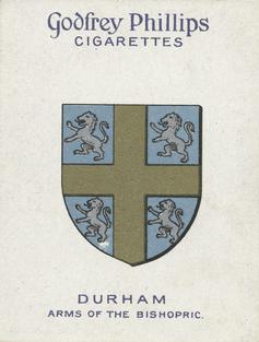 1924 Godfrey Phillips Arms of the English Sees #20 Durham Front