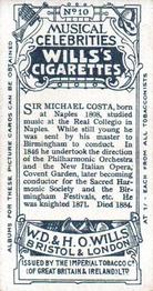 1911 Wills's Musical Celebrities #10 Michael Costa Back