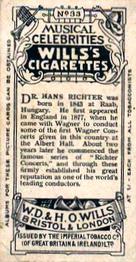 1912 Wills's Musical Celebrities #33 Hans Richter Back
