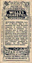 1911 Wills's Musical Celebrities #46 Richard Strauss Back