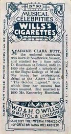 1911 Wills's Musical Celebrities #50 Clara Butt Back