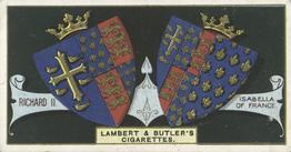 1906 Lambert & Butler Arms of Kings and Queens of England #14 Richard II Front