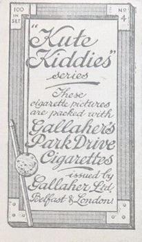 1916 Gallaher's Kute Kiddies #4 An' don't you forget it ! Back