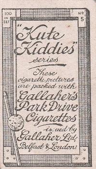 1916 Gallaher's Kute Kiddies #5 And verry useful too ! Back