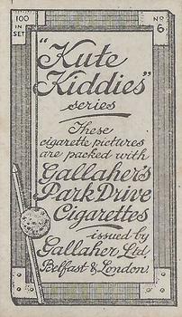 1916 Gallaher's Kute Kiddies #6 Cash on Delivery ! Back