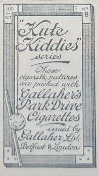 1916 Gallaher's Kute Kiddies #8 When love is in bud . Back
