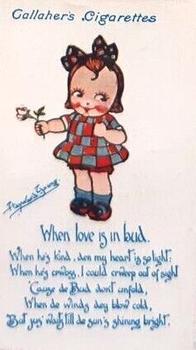 1916 Gallaher's Kute Kiddies #8 When love is in bud . Front