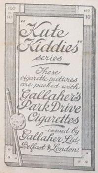 1916 Gallaher's Kute Kiddies #10 Grousing is barred Back