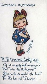 1916 Gallaher's Kute Kiddies #14 A tip for a real dinky boy Front