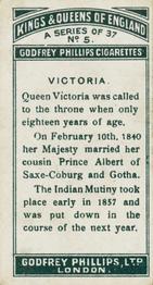 1925 Godfrey Phillips Kings and Queens of England #5 Victoria Back