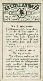 1925 Carreras A “Kodak” at the Zoo (Second Series of 50) #1 Buzzard Back
