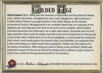 2023 Historic Autographs Gilded Age #27 Alfred Nobel Back