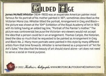 2023 Historic Autographs Gilded Age #40 James Whistler Back