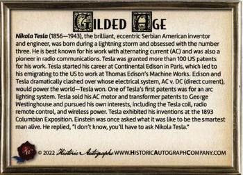 2023 Historic Autographs Gilded Age #107 Nikola Tesla Back