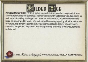2023 Historic Autographs Gilded Age #125 Winslow Homer Back