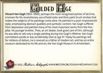2023 Historic Autographs Gilded Age #156 Vincent Van Gogh Back
