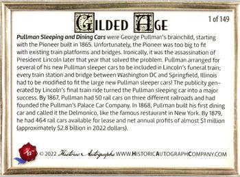 2023 Historic Autographs Gilded Age - Alloy #25 Pullman Cars Back