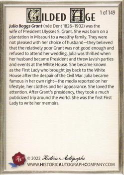 2023 Historic Autographs Gilded Age - Alloy #36 Julia Dent Grant Back
