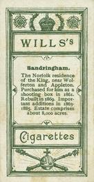 1902 Wills’s Coronation Series (A) #44 Sandringham House Back