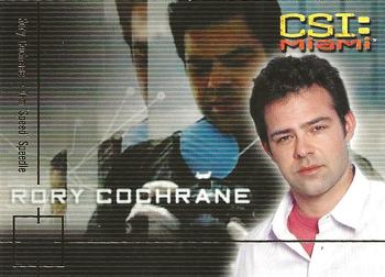 2004 Strictly Ink CSI Miami Series 1 - Starring Cast Profiles Gold Foil #F4 Rory Cochrane Front