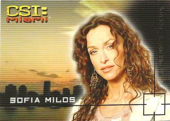 2004 Strictly Ink CSI Miami Series 1 - Starring Cast Profiles Gold Foil #F7 Sofia Milos Front