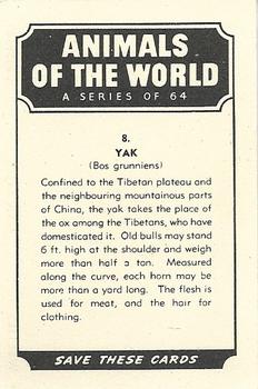 1958 Nabisco Animals of the World #8 Yak Back