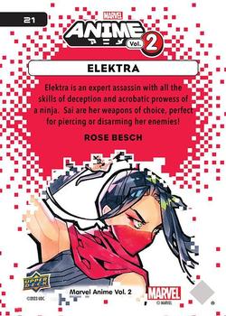 2023 Upper Deck Marvel Anime Vol. 2 #21 Elektra Back