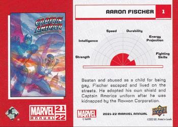 2021-22 Upper Deck Marvel Annual #1 Aaron Fischer Back