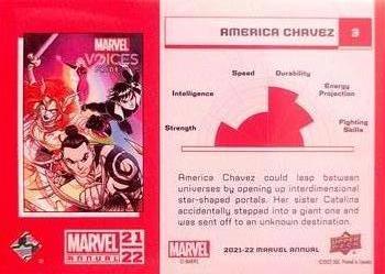 2021-22 Upper Deck Marvel Annual #3 America Chavez Back