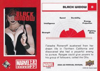 2021-22 Upper Deck Marvel Annual #8 Black Widow Back