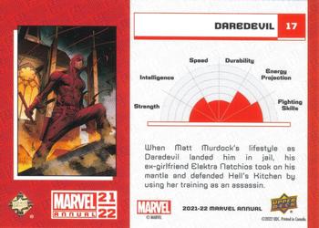 2021-22 Upper Deck Marvel Annual #17 Daredevil Back