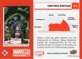 2021-22 Upper Deck Marvel Annual #24 Captain Britain Back