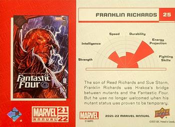 2021-22 Upper Deck Marvel Annual #25 Franklin Richards Back