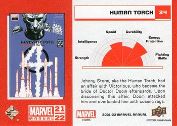2021-22 Upper Deck Marvel Annual #34 Human Torch Back