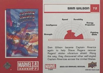 2021-22 Upper Deck Marvel Annual #72 Sam Wilson Back