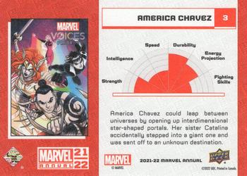 2021-22 Upper Deck Marvel Annual - Canvas Variant #3 America Chavez Back